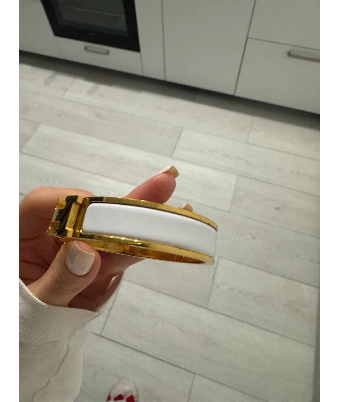 HERMES Белый металлический браслет, фото 4