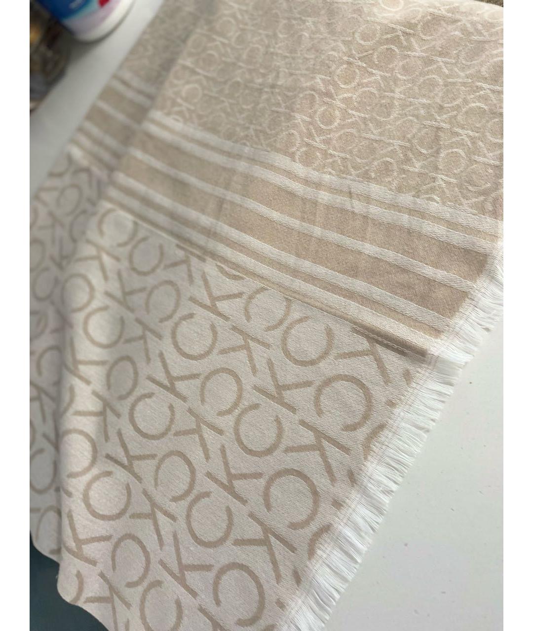 CALVIN KLEIN Бежевый шарф, фото 6