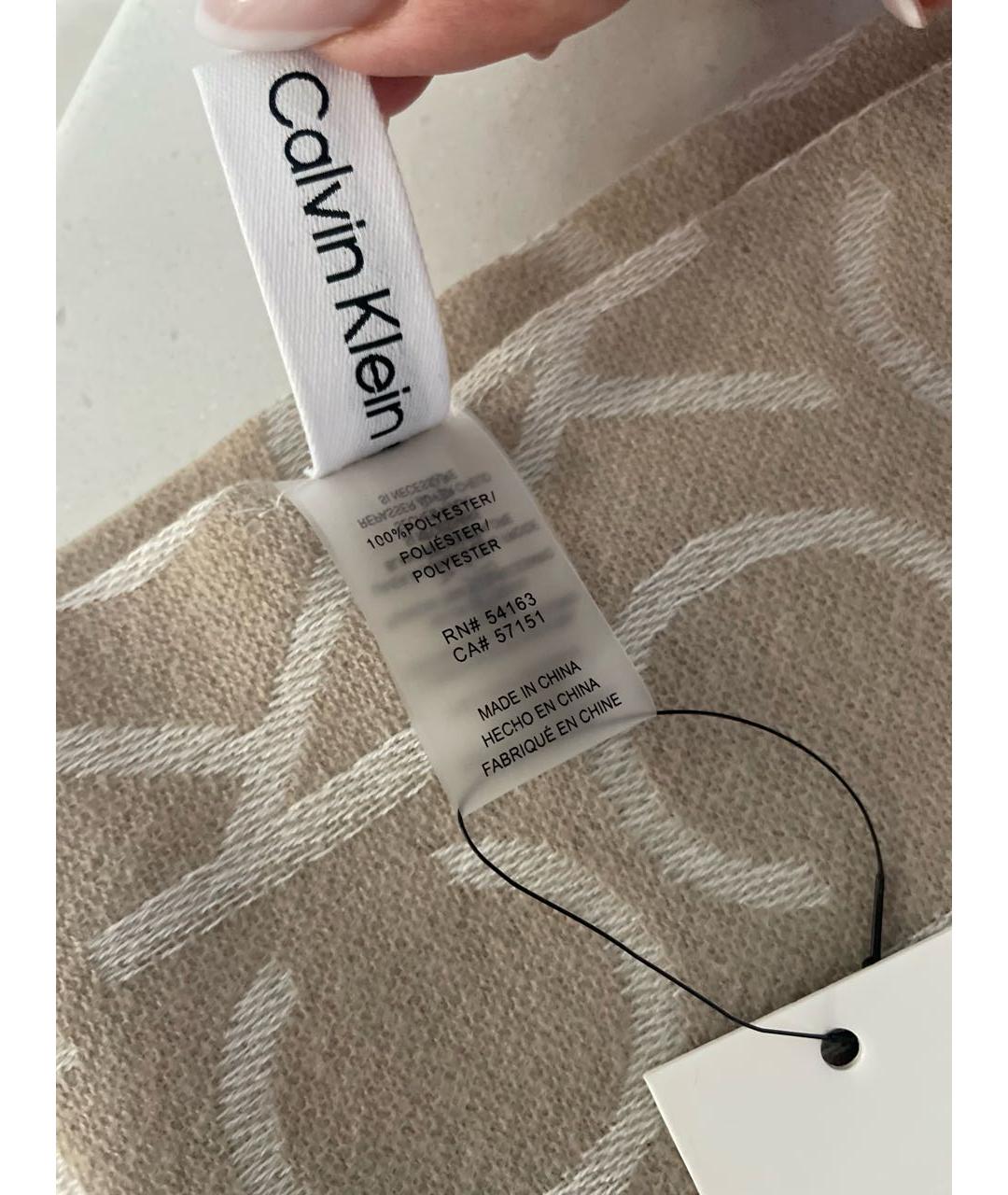 CALVIN KLEIN Бежевый шарф, фото 8