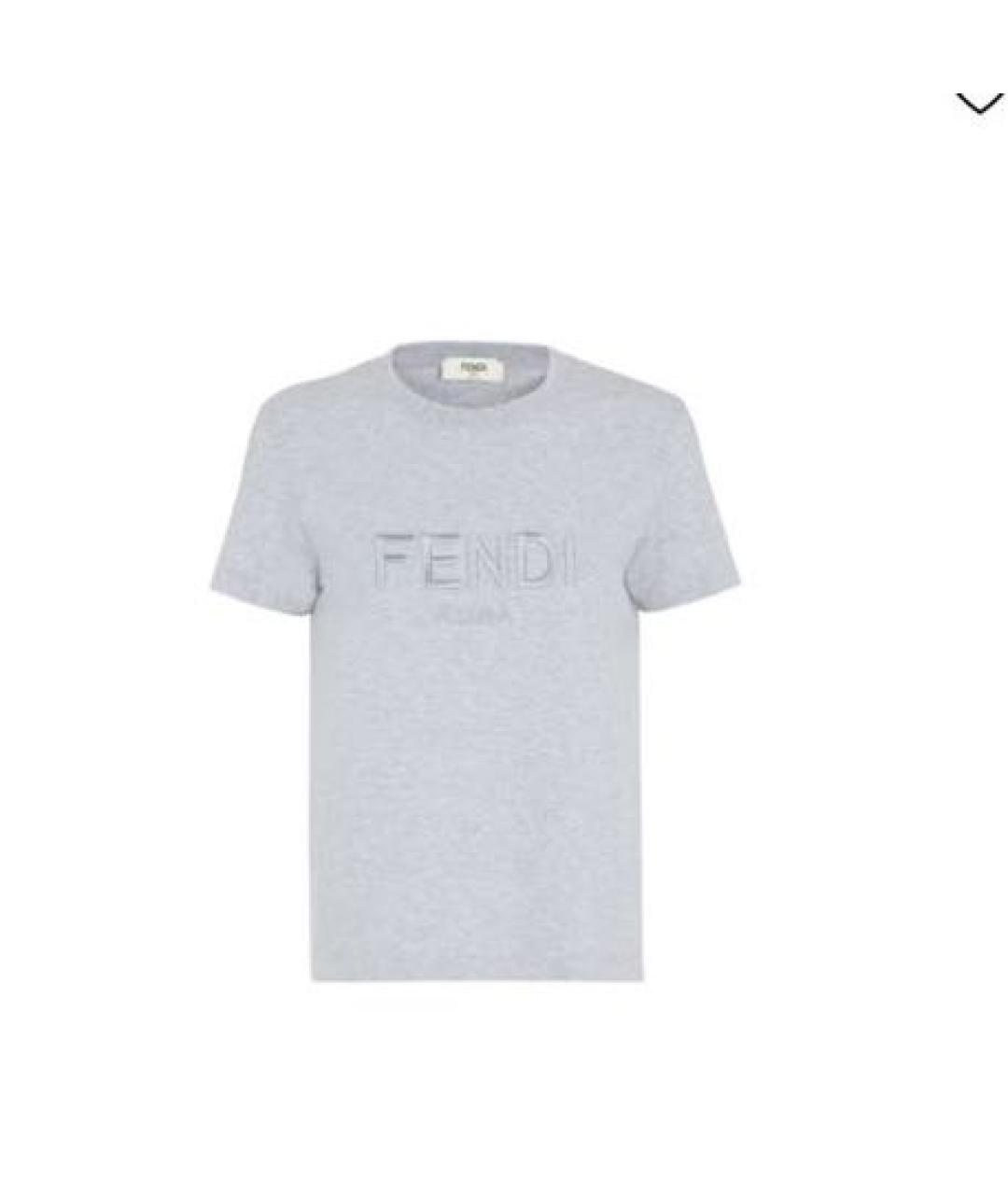 FENDI Серая хлопковая футболка, фото 5
