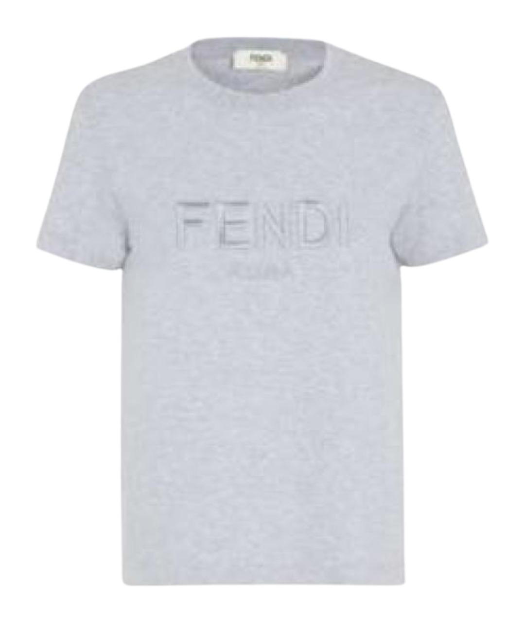 FENDI Серая хлопковая футболка, фото 1