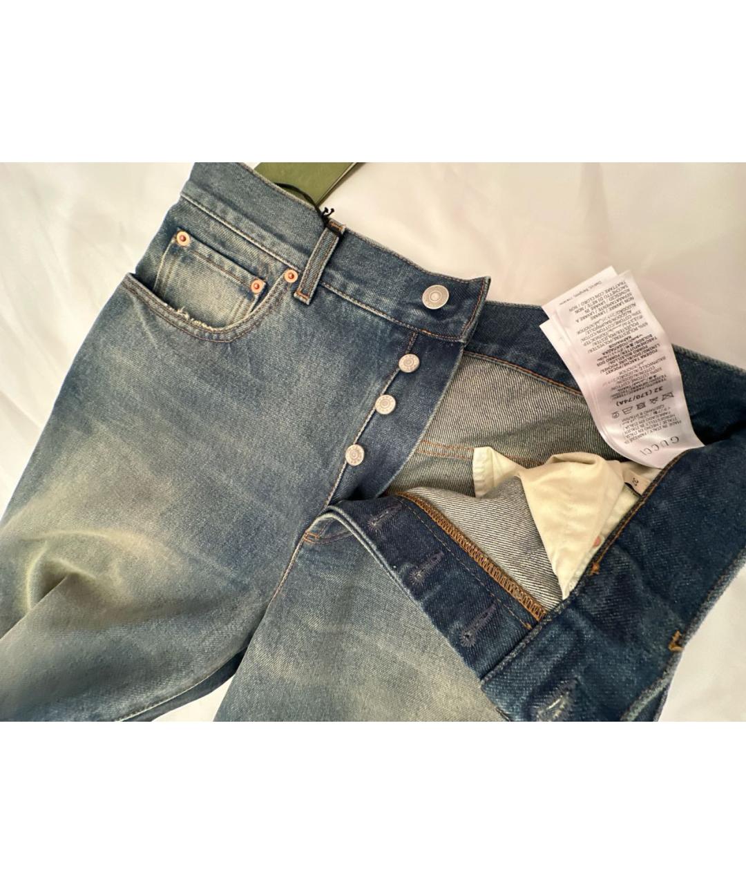 GUCCI Хлопковые прямые джинсы, фото 4