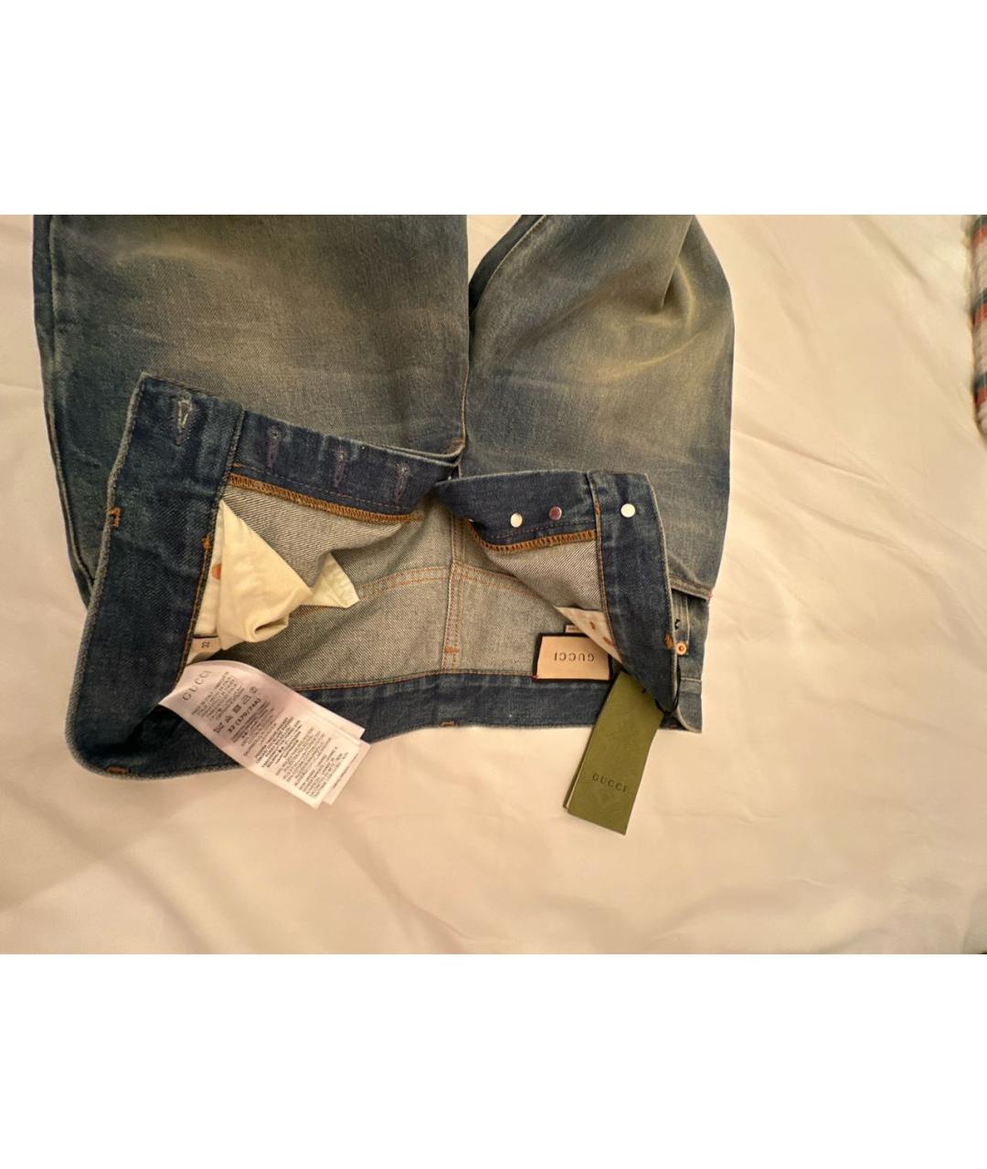 GUCCI Хлопковые прямые джинсы, фото 3