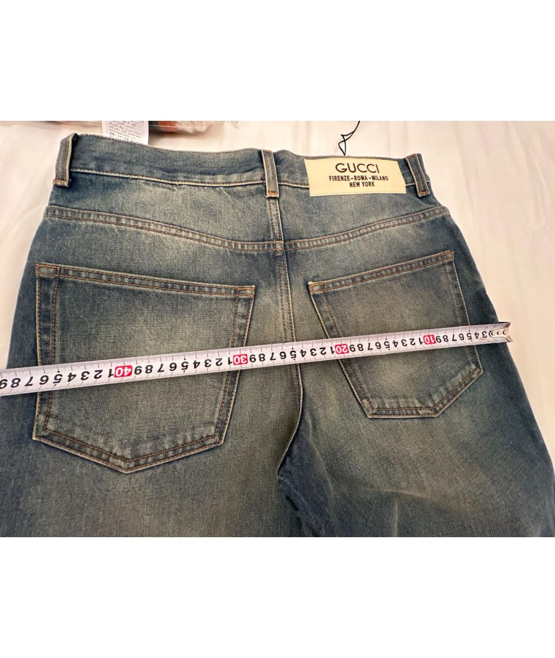 GUCCI Хлопковые прямые джинсы, фото 5