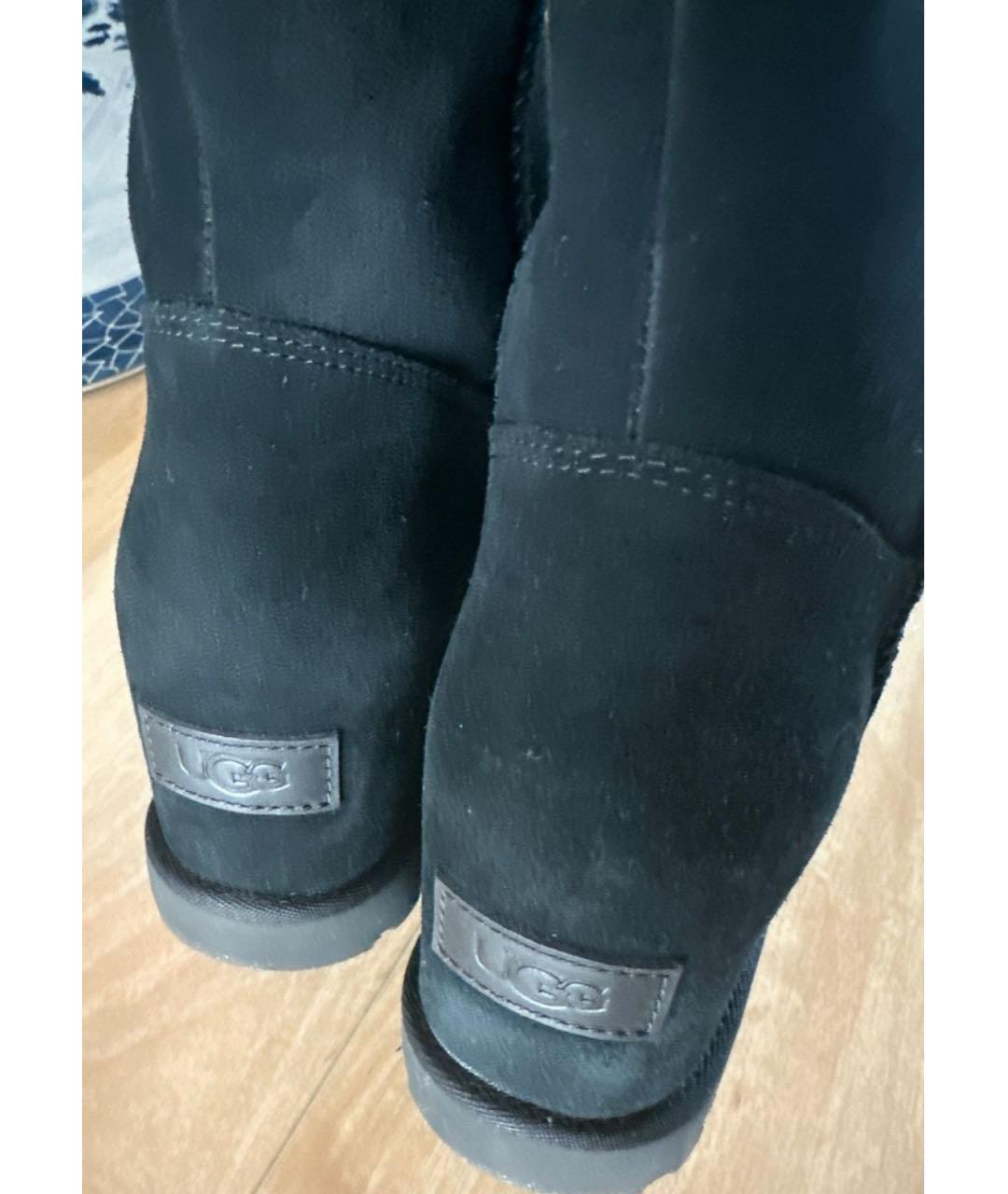 UGG AUSTRALIA Черные замшевые сапоги, фото 8