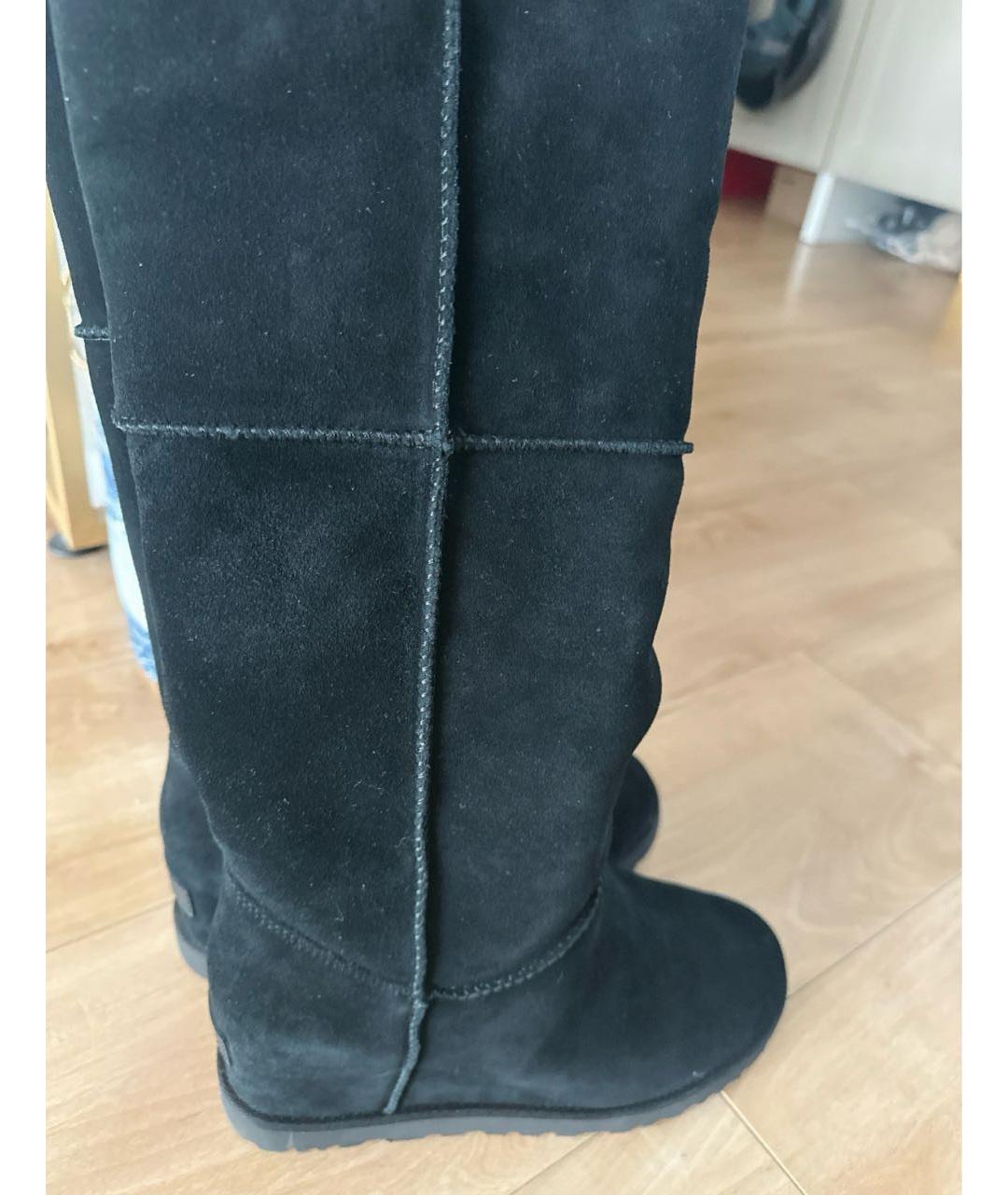 UGG AUSTRALIA Черные замшевые сапоги, фото 7