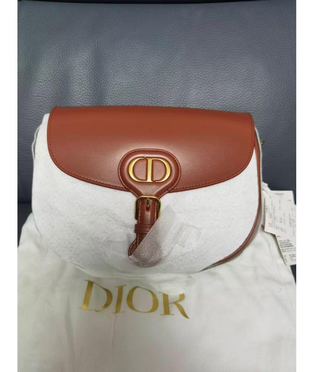 CHRISTIAN DIOR Коричневая кожаная сумка через плечо, фото 2