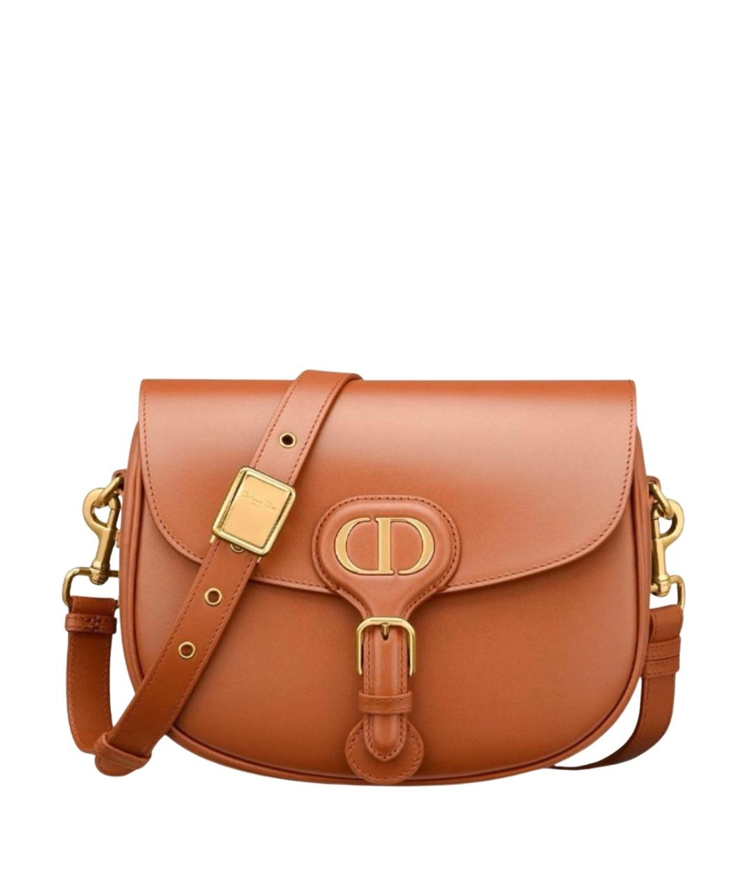 CHRISTIAN DIOR Коричневая кожаная сумка через плечо, фото 1
