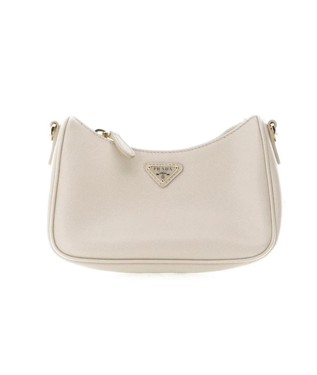 PRADA Бежевая кожаная сумка через плечо, фото 1