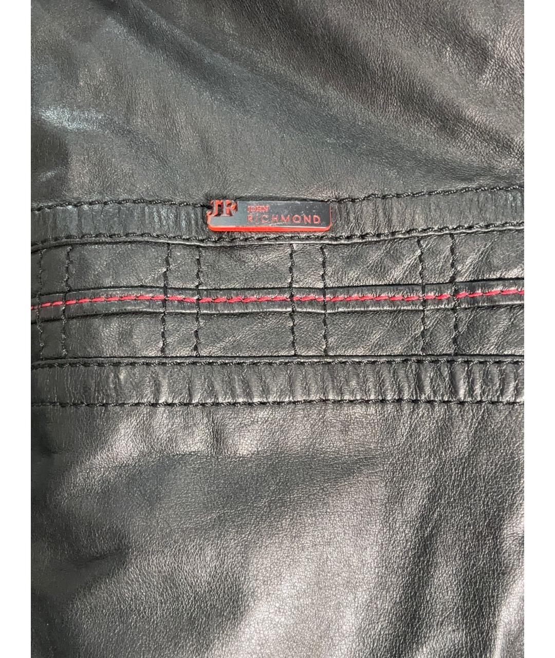JOHN RICHMOND Черная кожаная куртка, фото 5