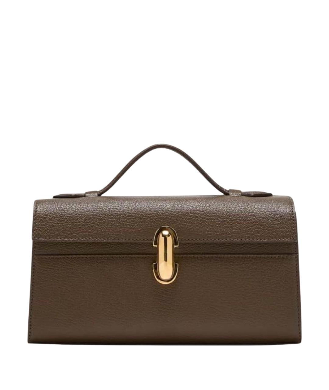 Savette Коричневая кожаная сумка с короткими ручками, фото 1