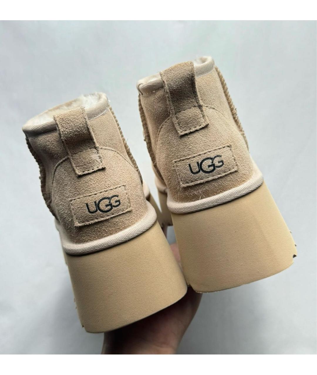 UGG AUSTRALIA Бежевые замшевые ботинки, фото 8