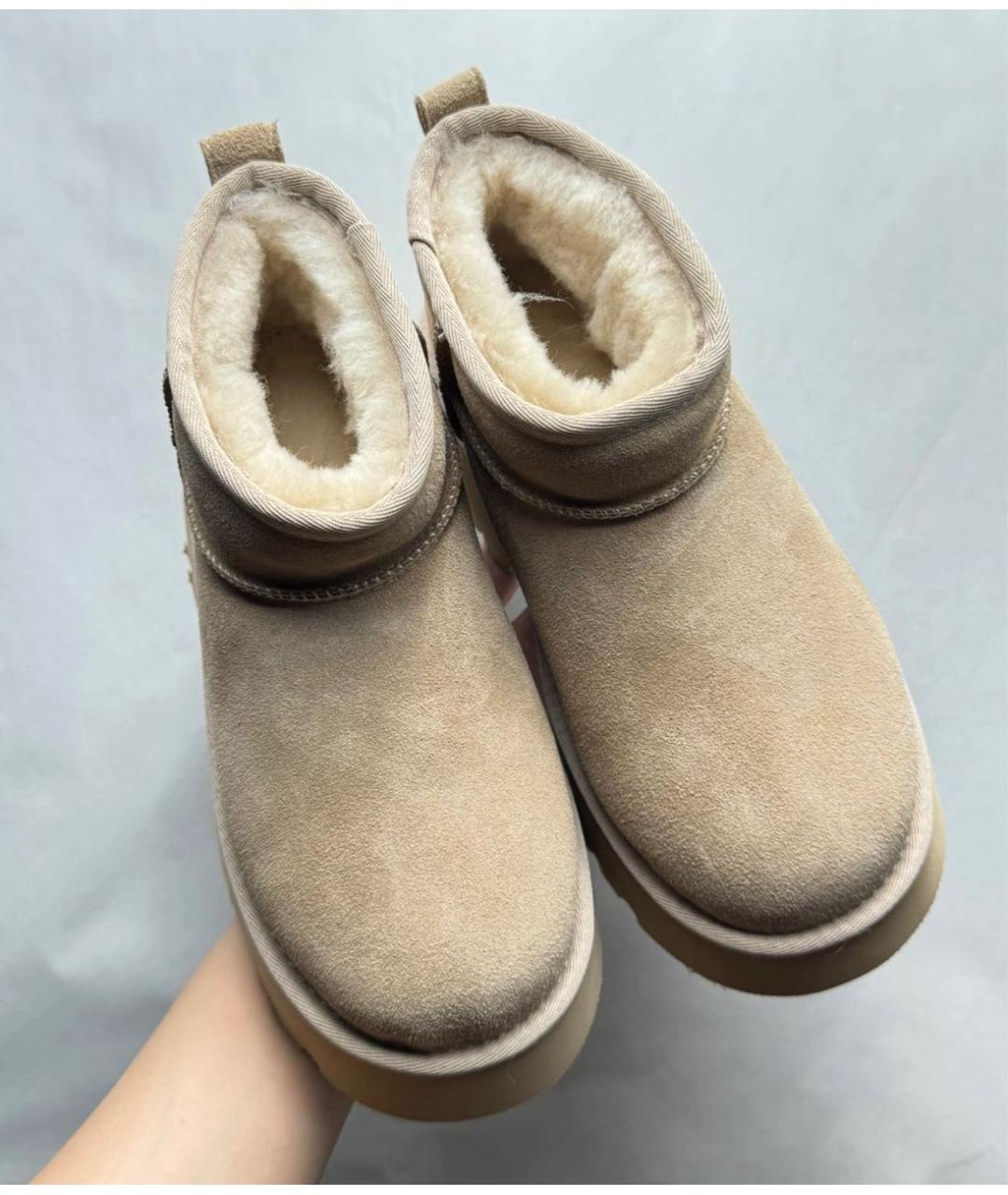 UGG AUSTRALIA Бежевые замшевые ботинки, фото 7