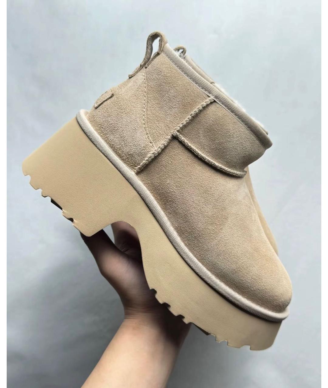 UGG AUSTRALIA Бежевые замшевые ботинки, фото 6