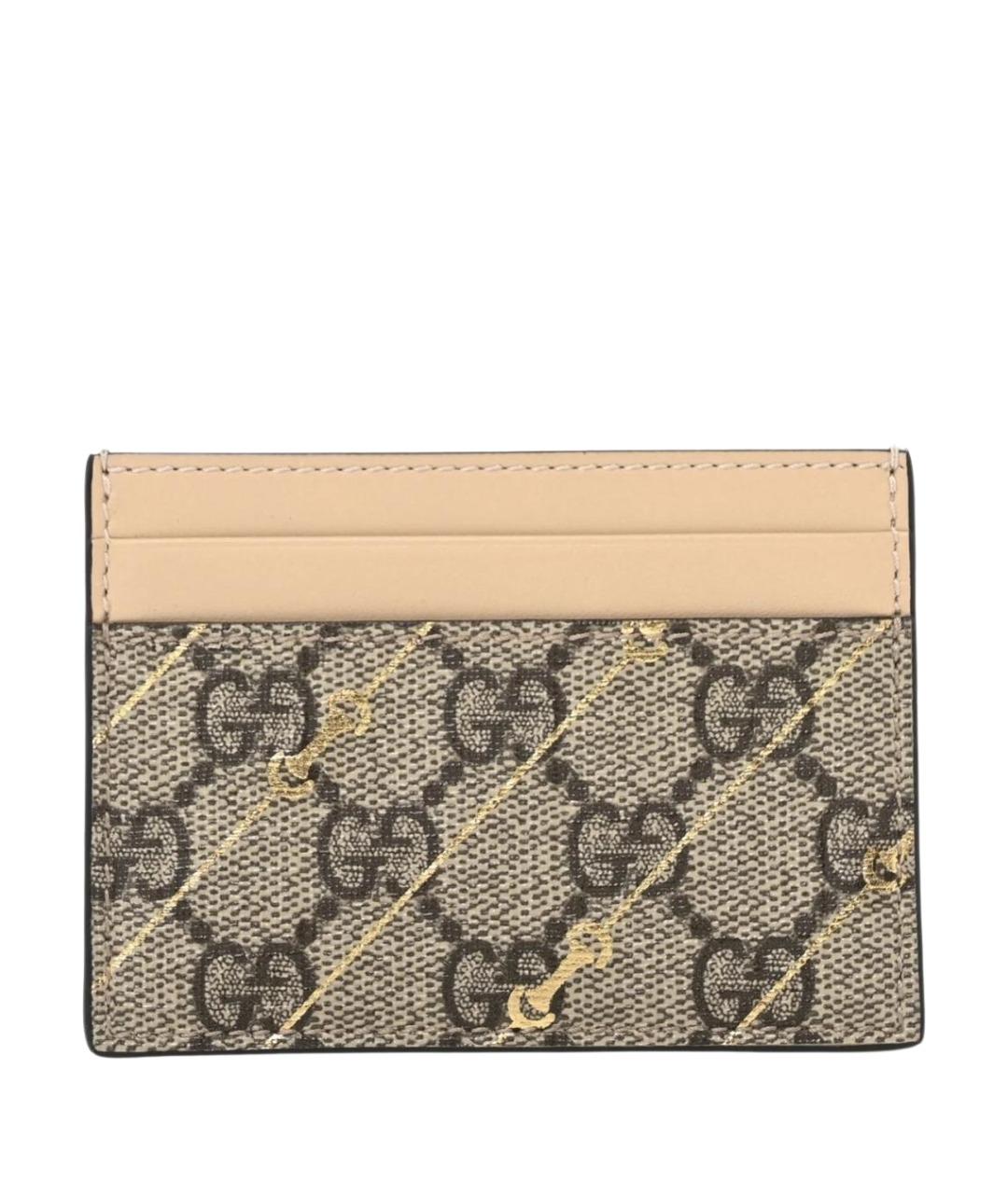 GUCCI Бежевый кожаный кардхолдер, фото 1