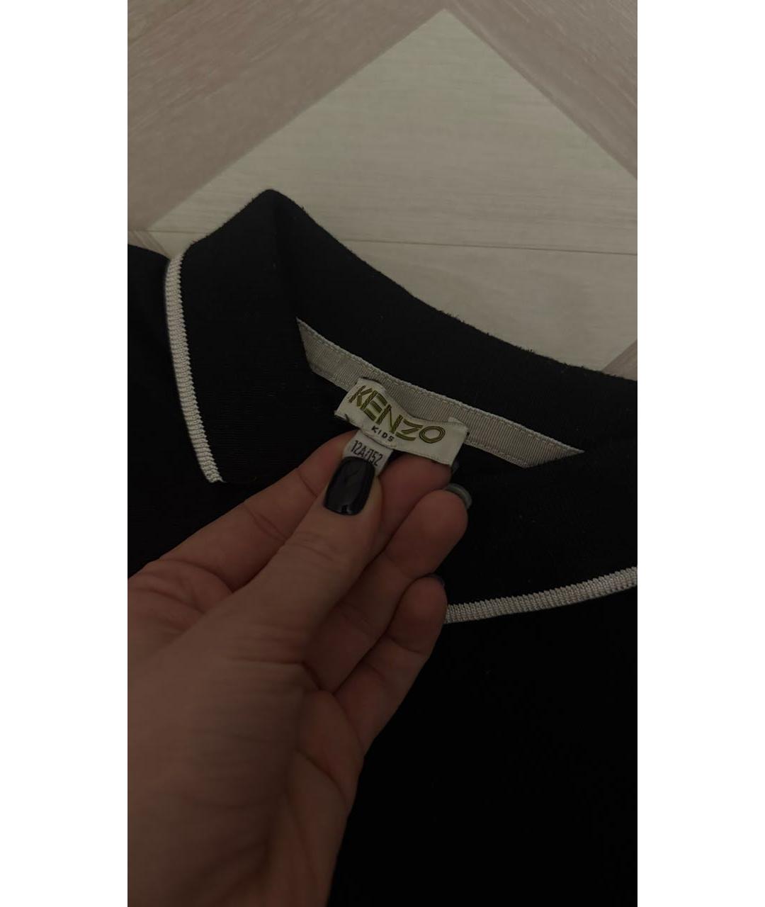 KENZO Темно-синяя детская футболка, фото 4