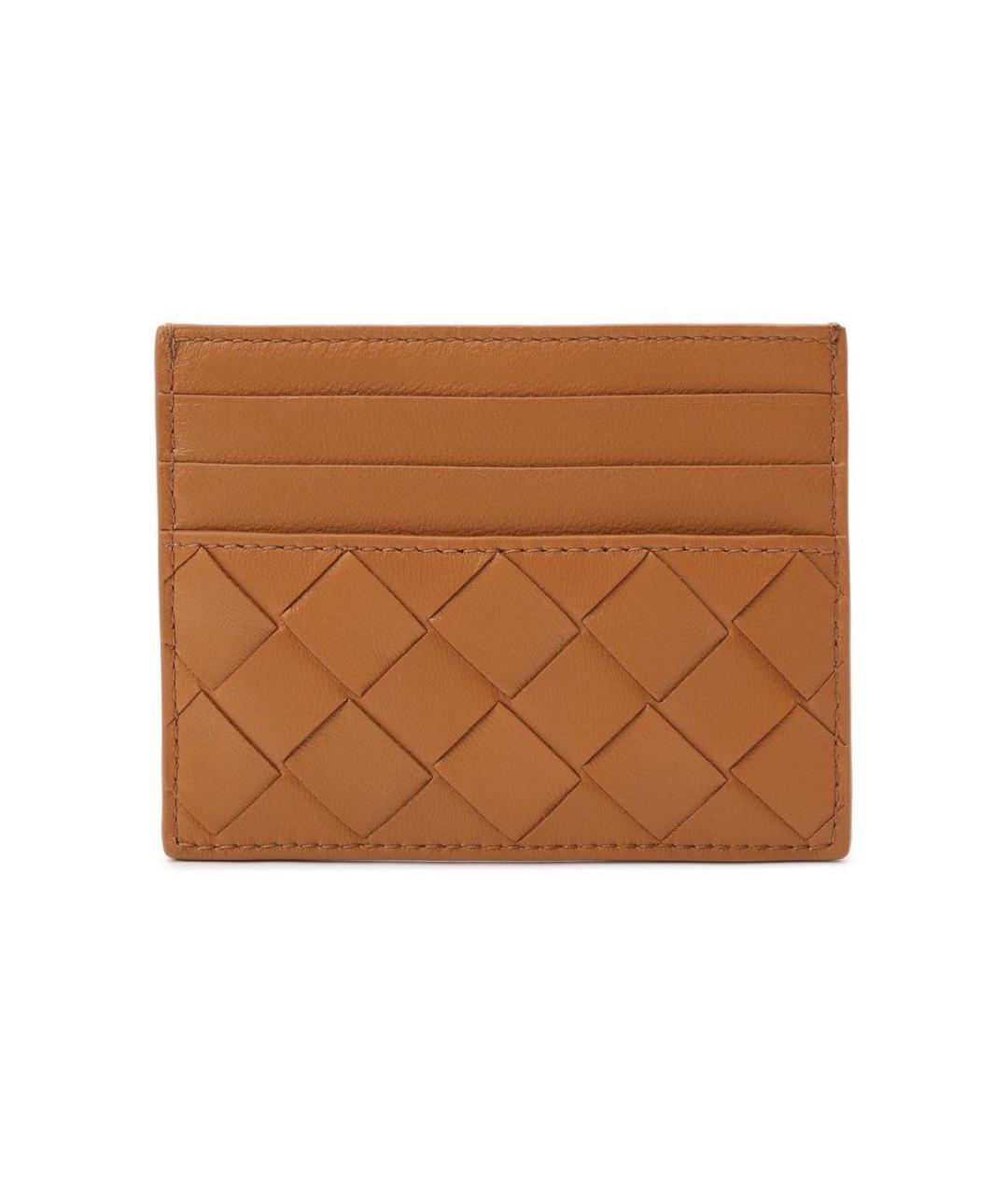 BOTTEGA VENETA Коричневый кожаный кардхолдер, фото 1