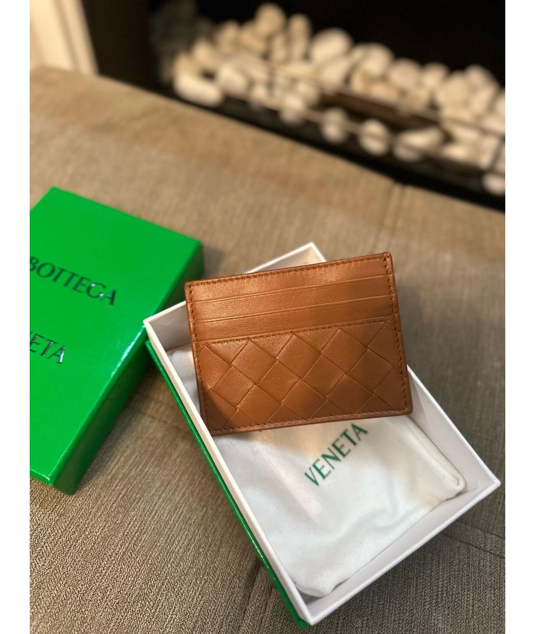 BOTTEGA VENETA Коричневый кожаный кардхолдер, фото 2