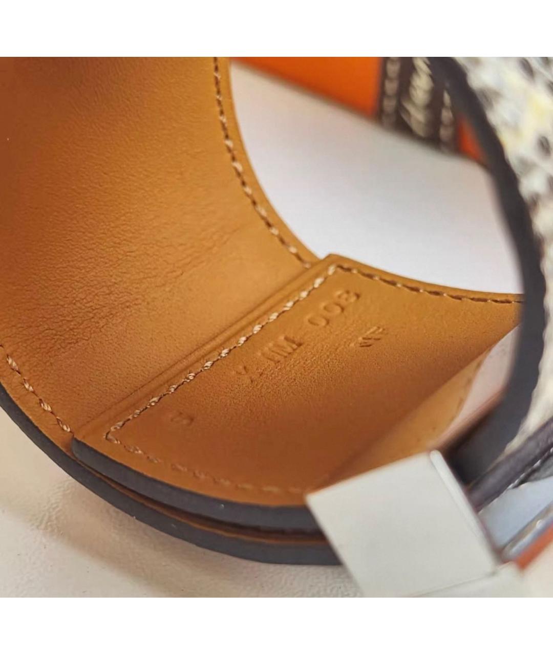 HERMES Серый браслет из экзотической кожи, фото 4