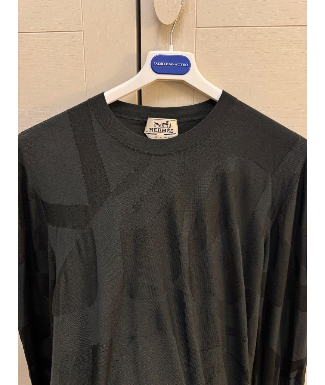 HERMES Антрацитовый шерстяной джемпер / свитер, фото 4