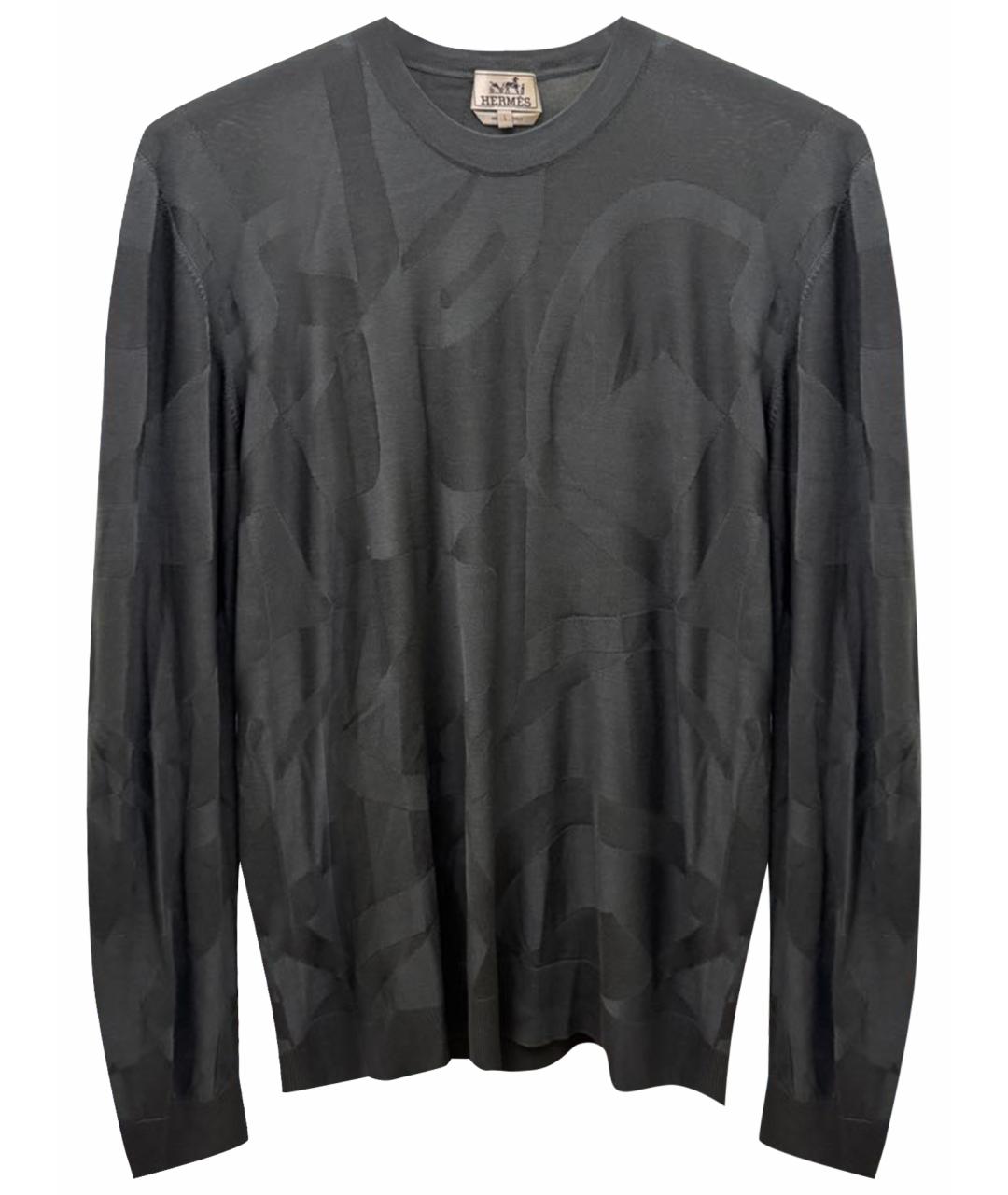 HERMES Антрацитовый шерстяной джемпер / свитер, фото 1