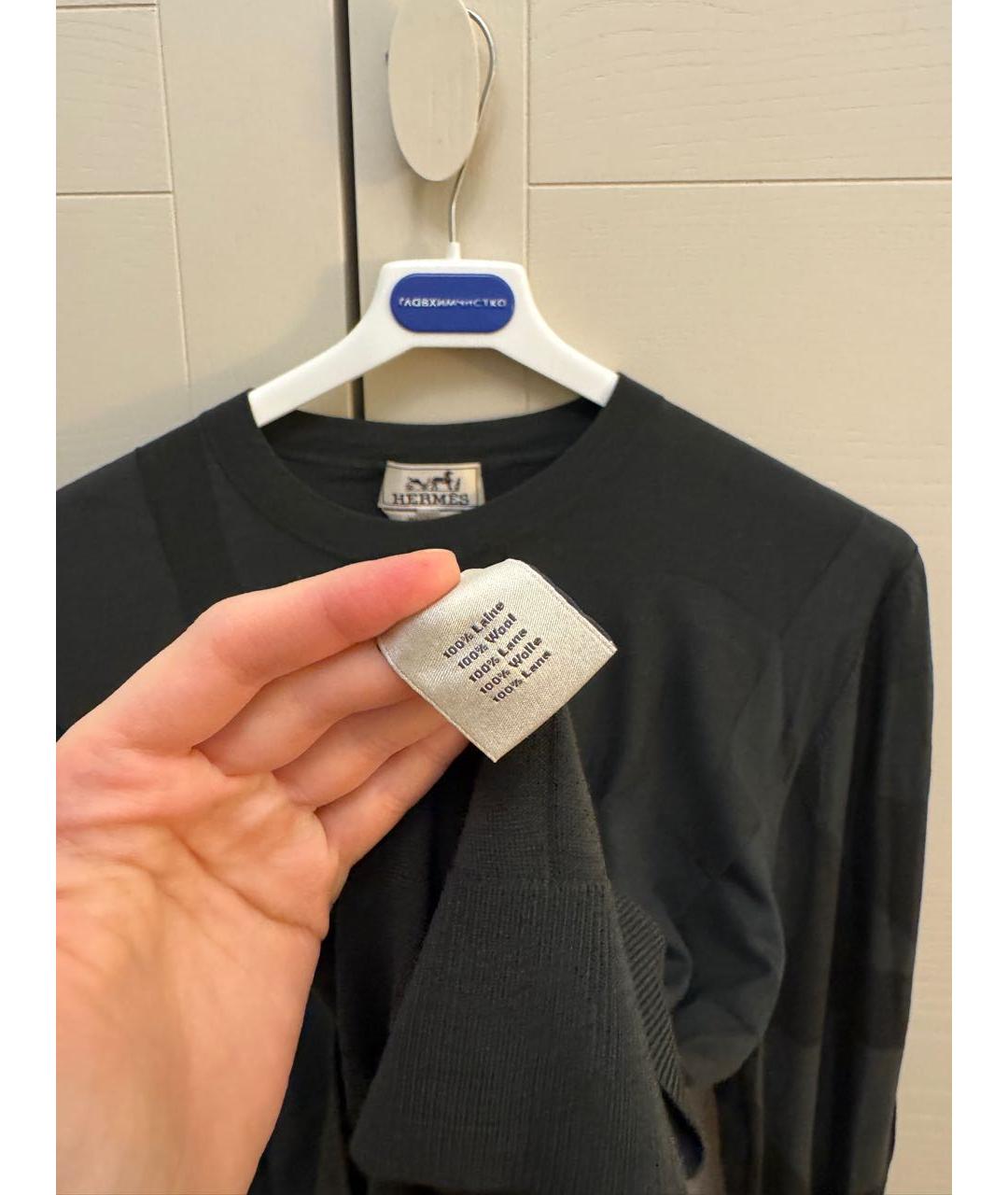 HERMES Антрацитовый шерстяной джемпер / свитер, фото 2