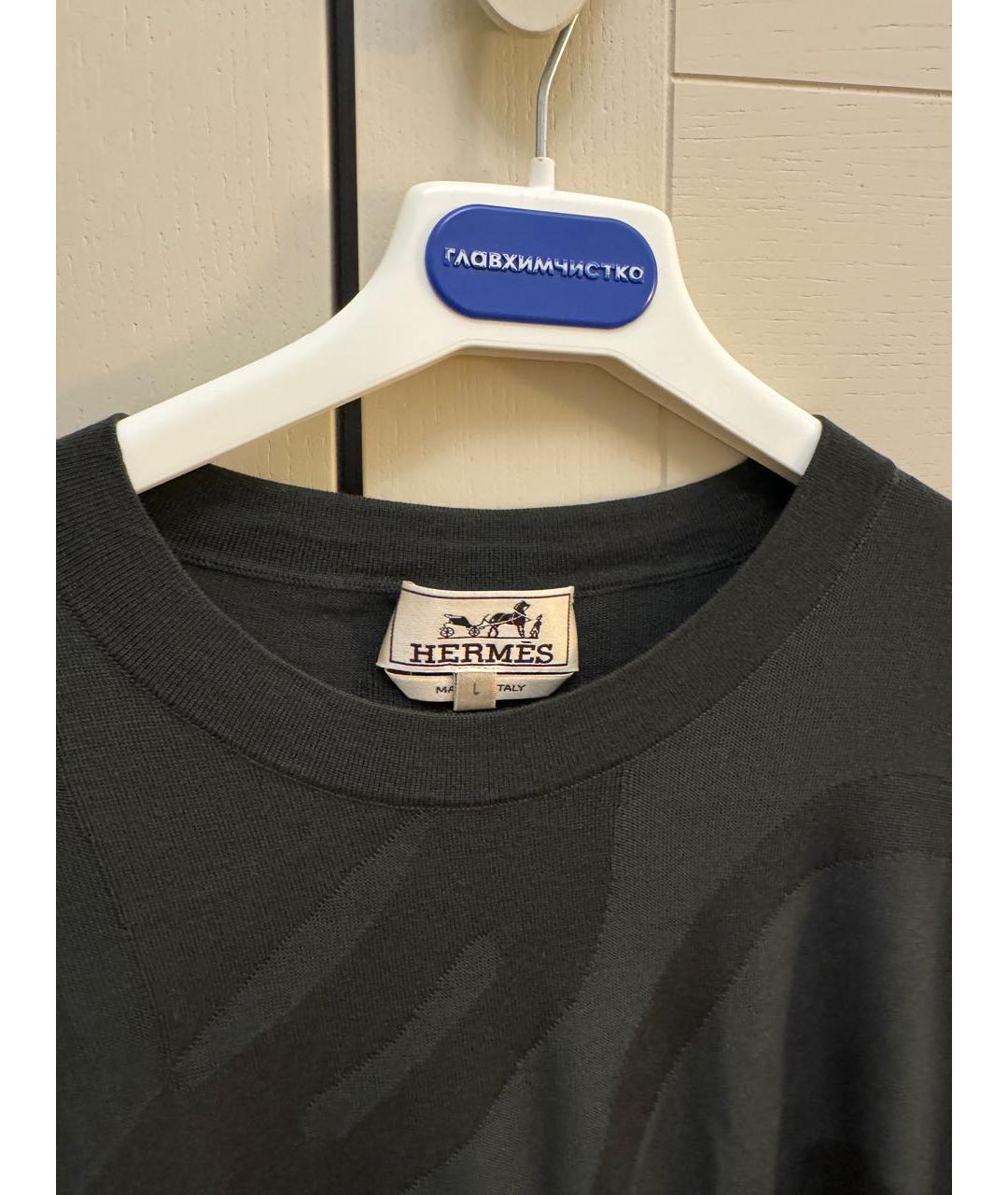 HERMES Антрацитовый шерстяной джемпер / свитер, фото 3