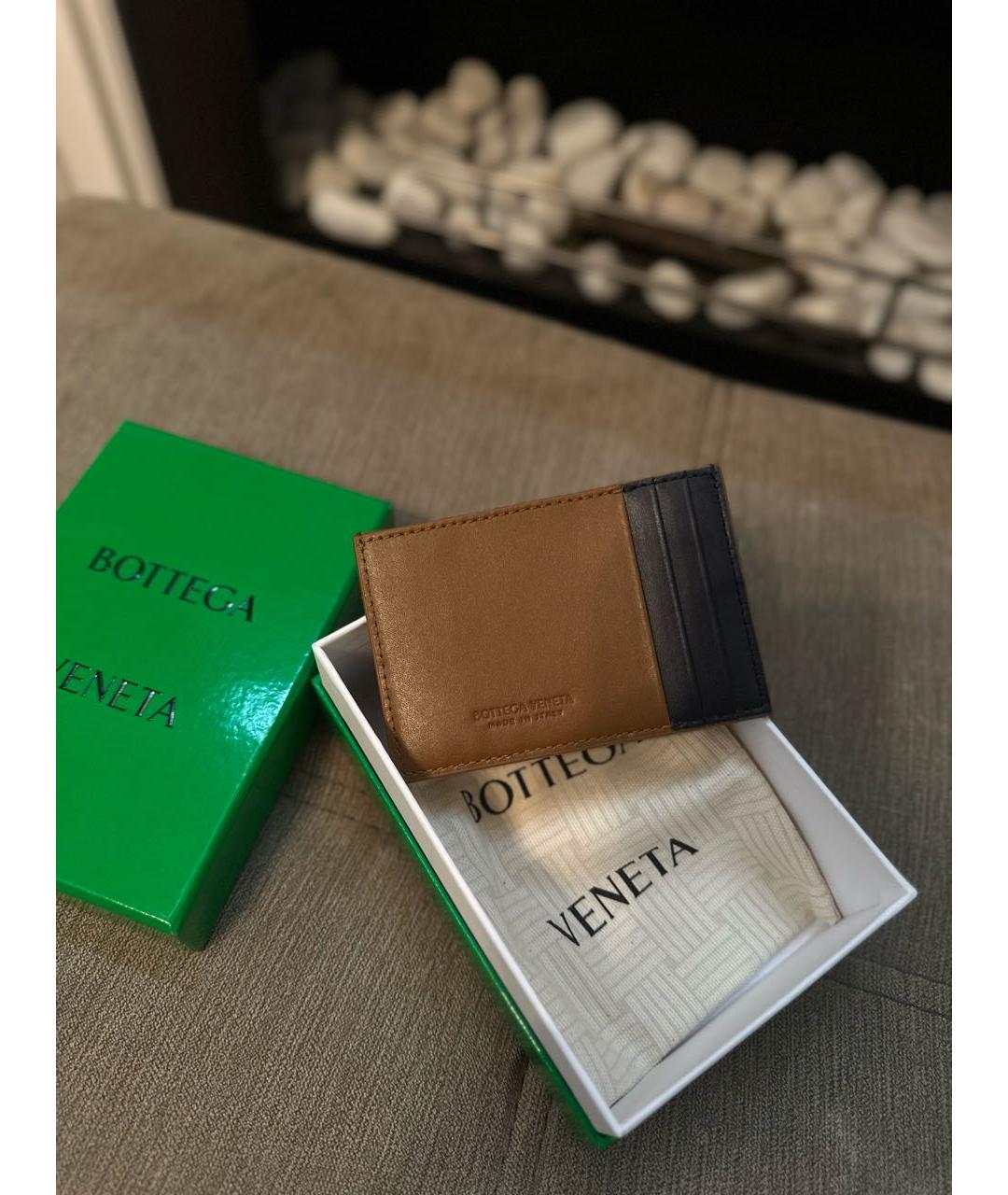BOTTEGA VENETA Коричневый кожаный кардхолдер, фото 3