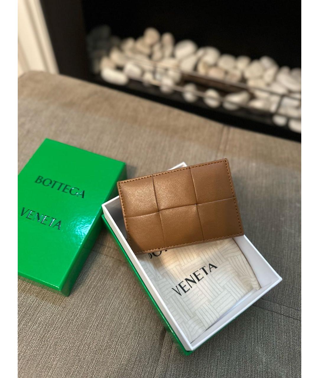 BOTTEGA VENETA Коричневый кожаный кардхолдер, фото 2
