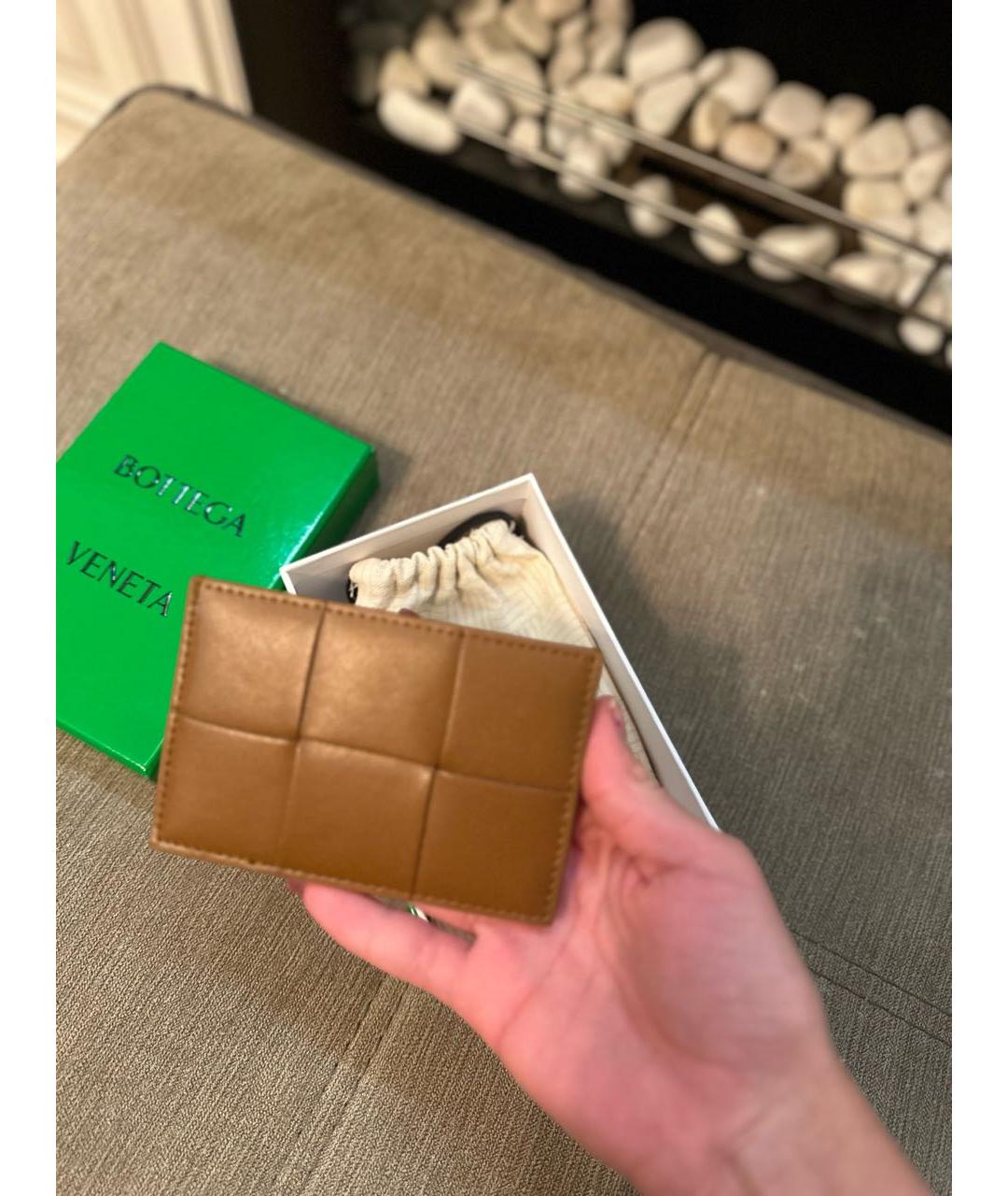 BOTTEGA VENETA Коричневый кожаный кардхолдер, фото 5