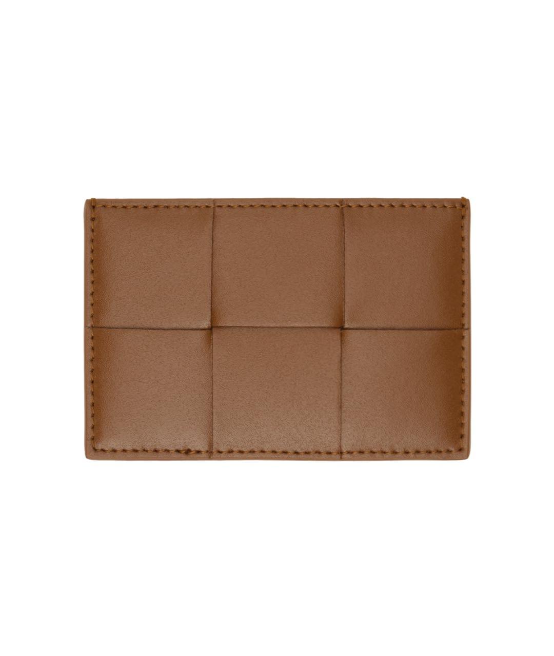 BOTTEGA VENETA Коричневый кожаный кардхолдер, фото 1