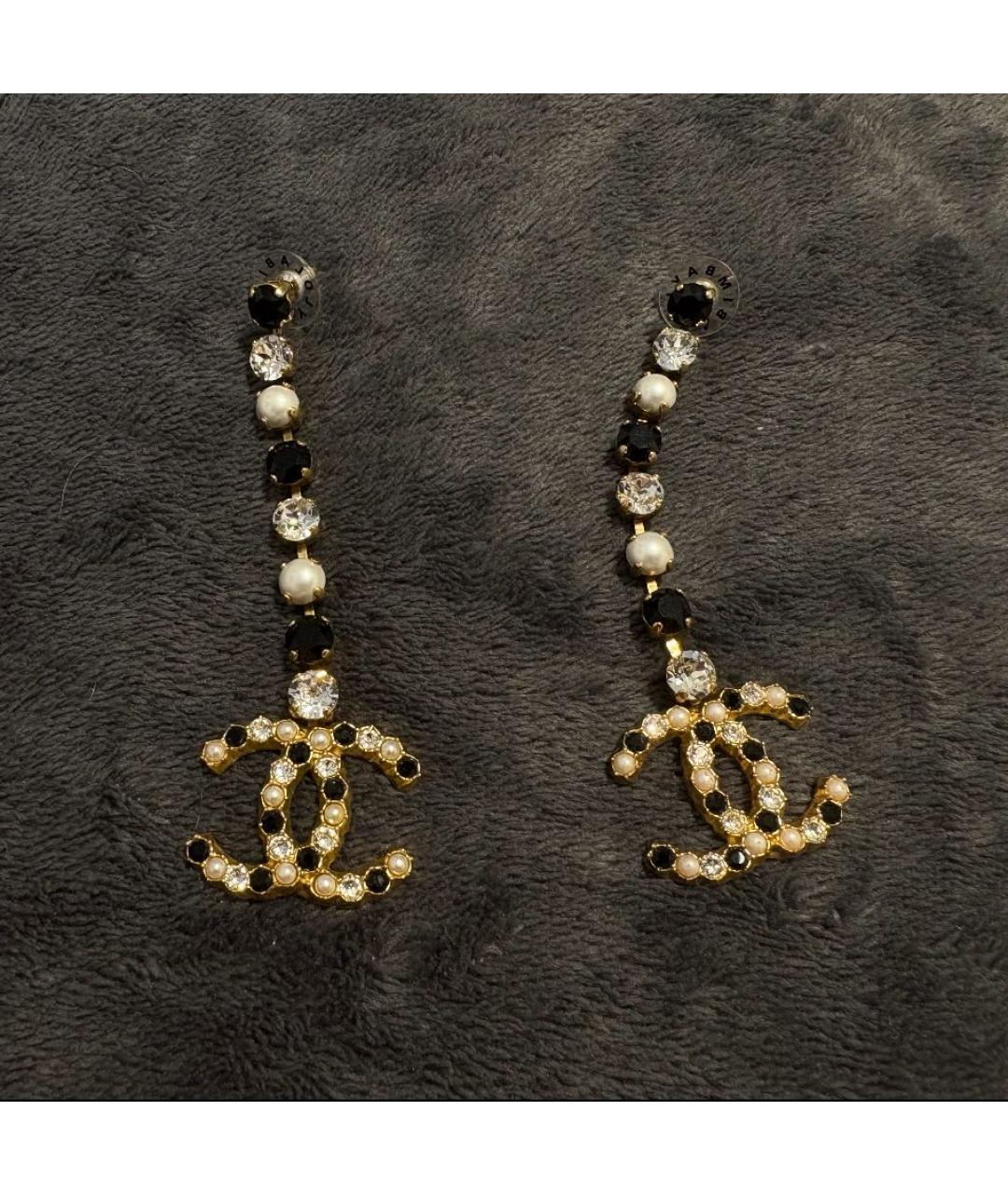 CHANEL Золотые металлические серьги, фото 2