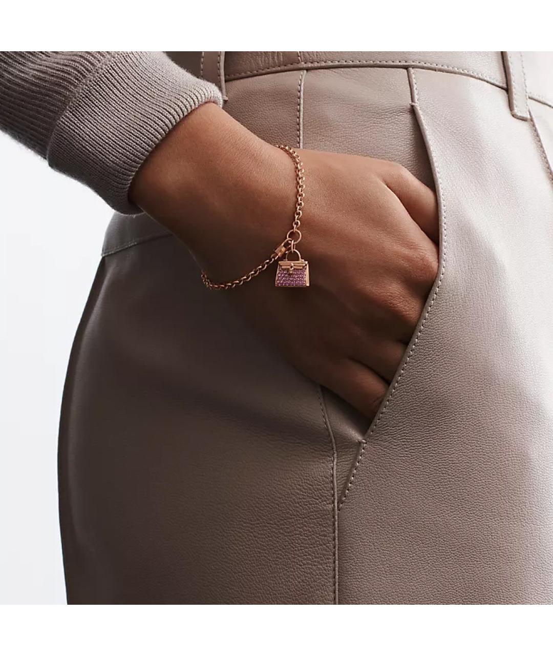 HERMES Розовый браслет из розового золота, фото 2