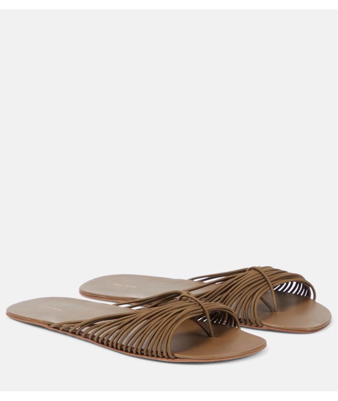 THE ROW Хаки шлепанцы, фото 7