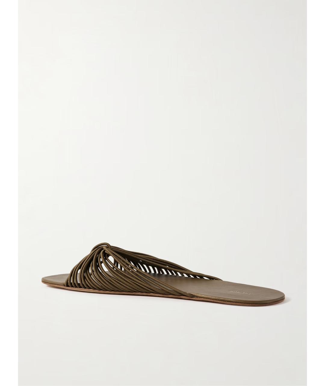 THE ROW Хаки шлепанцы, фото 3