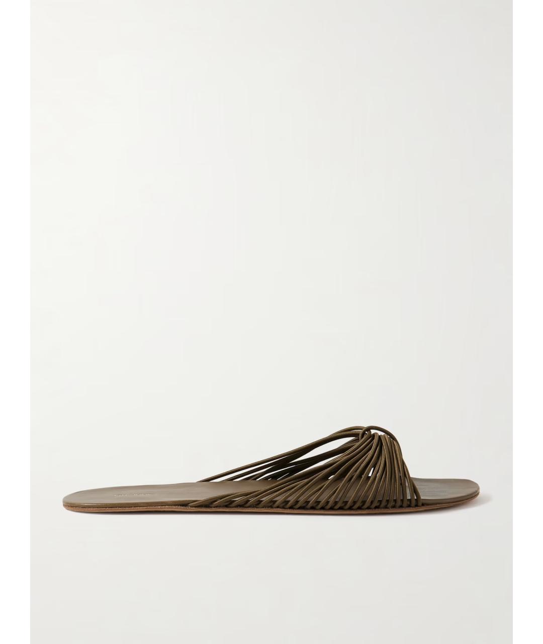 THE ROW Хаки шлепанцы, фото 6