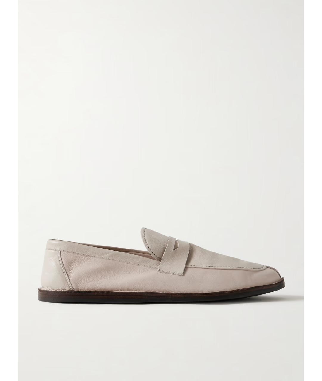 THE ROW Белые кожаные лоферы, фото 5