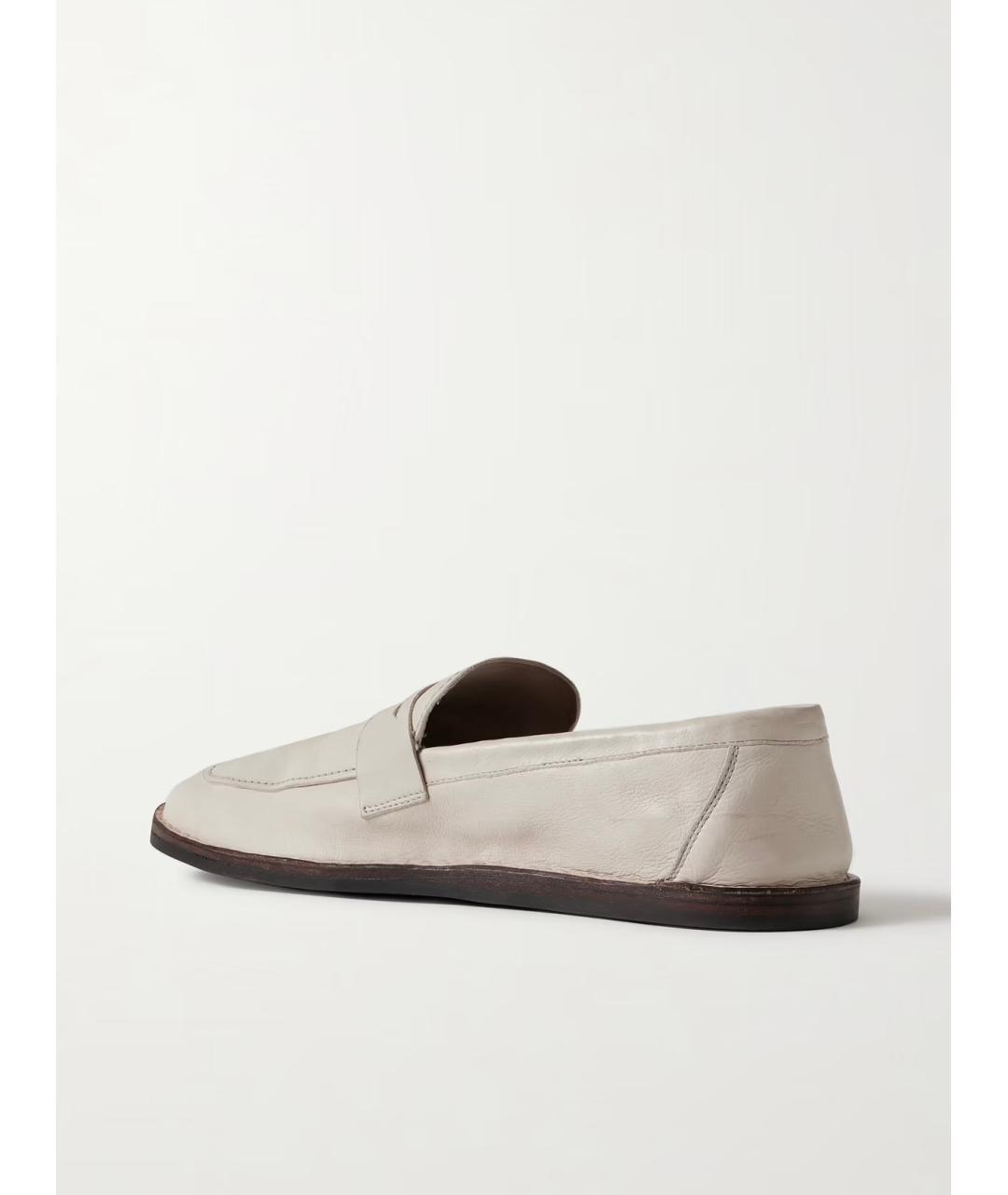 THE ROW Белые кожаные лоферы, фото 4
