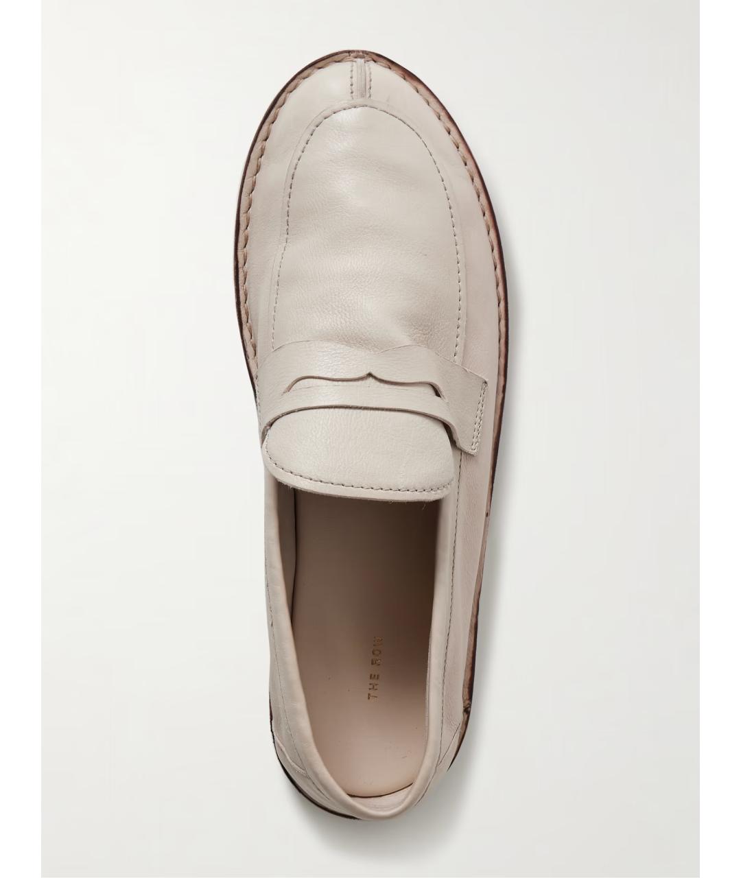 THE ROW Белые кожаные лоферы, фото 3