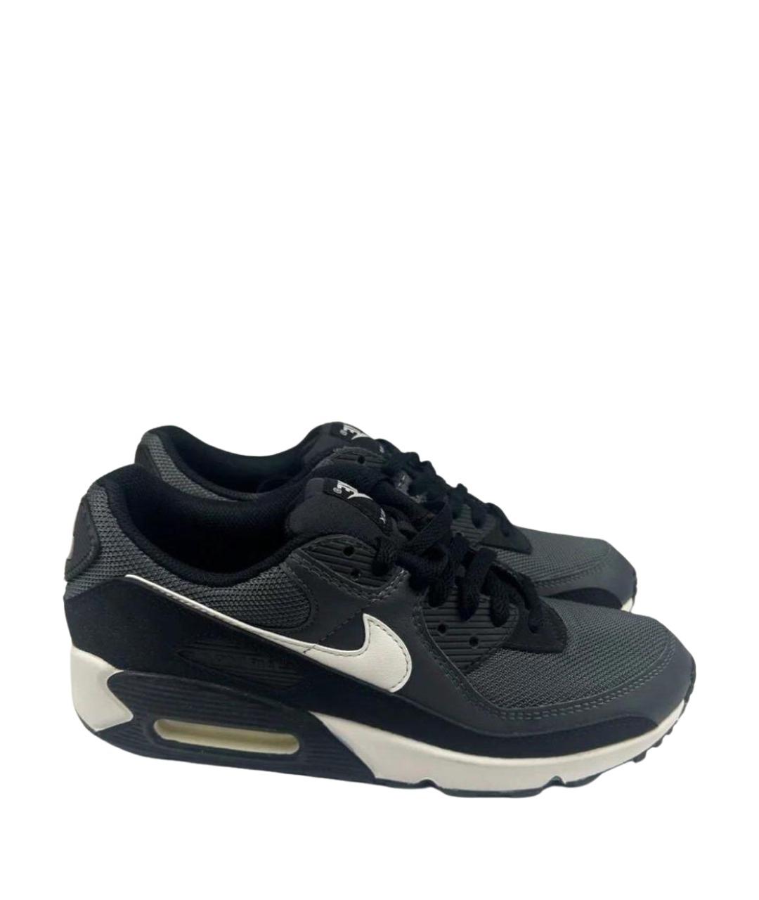 NIKE Черные текстильные высокие кроссовки / кеды, фото 1