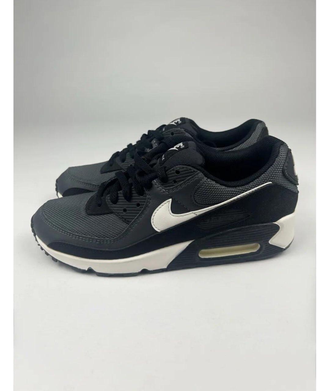 NIKE Черные текстильные высокие кроссовки / кеды, фото 5