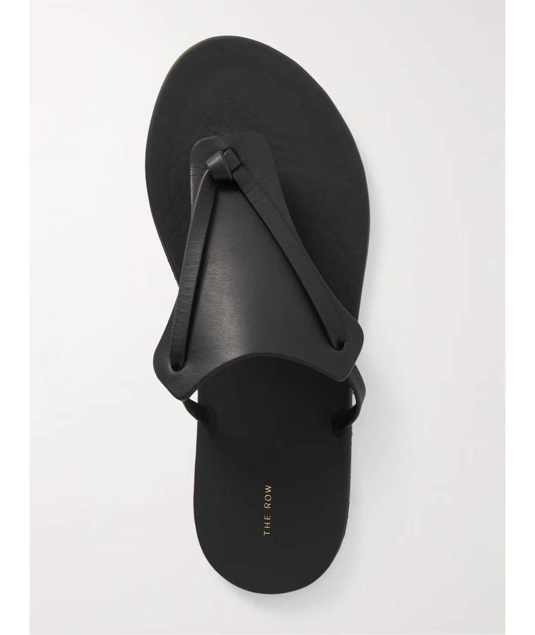 THE ROW Черные кожаные шлепанцы, фото 4