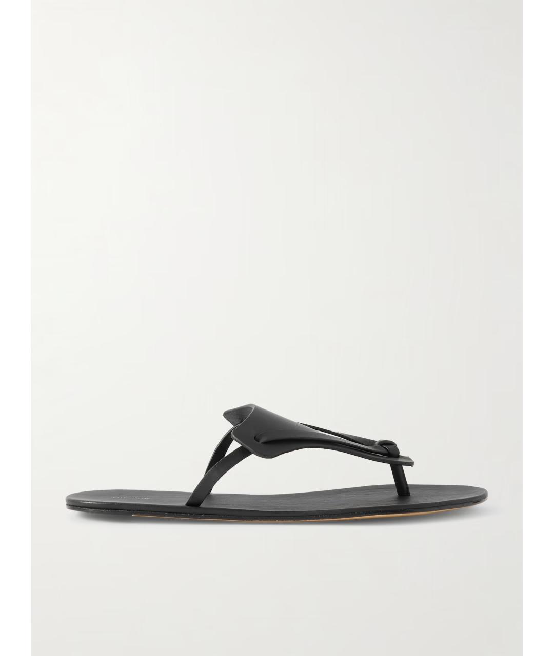 THE ROW Черные кожаные шлепанцы, фото 6