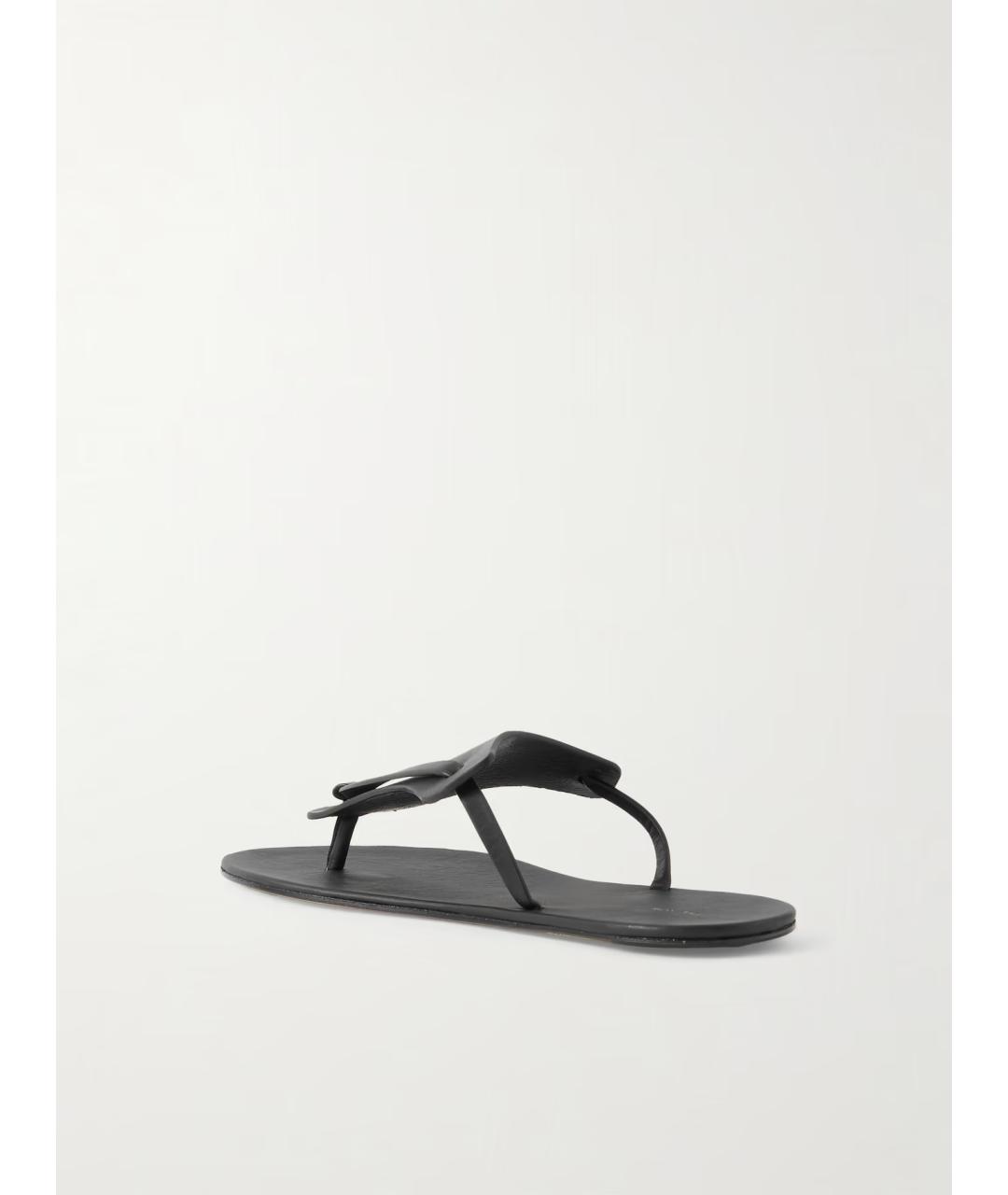 THE ROW Черные кожаные шлепанцы, фото 3