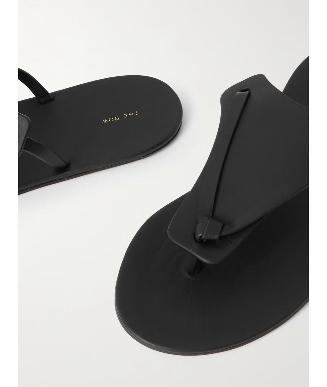 THE ROW Черные кожаные шлепанцы, фото 5