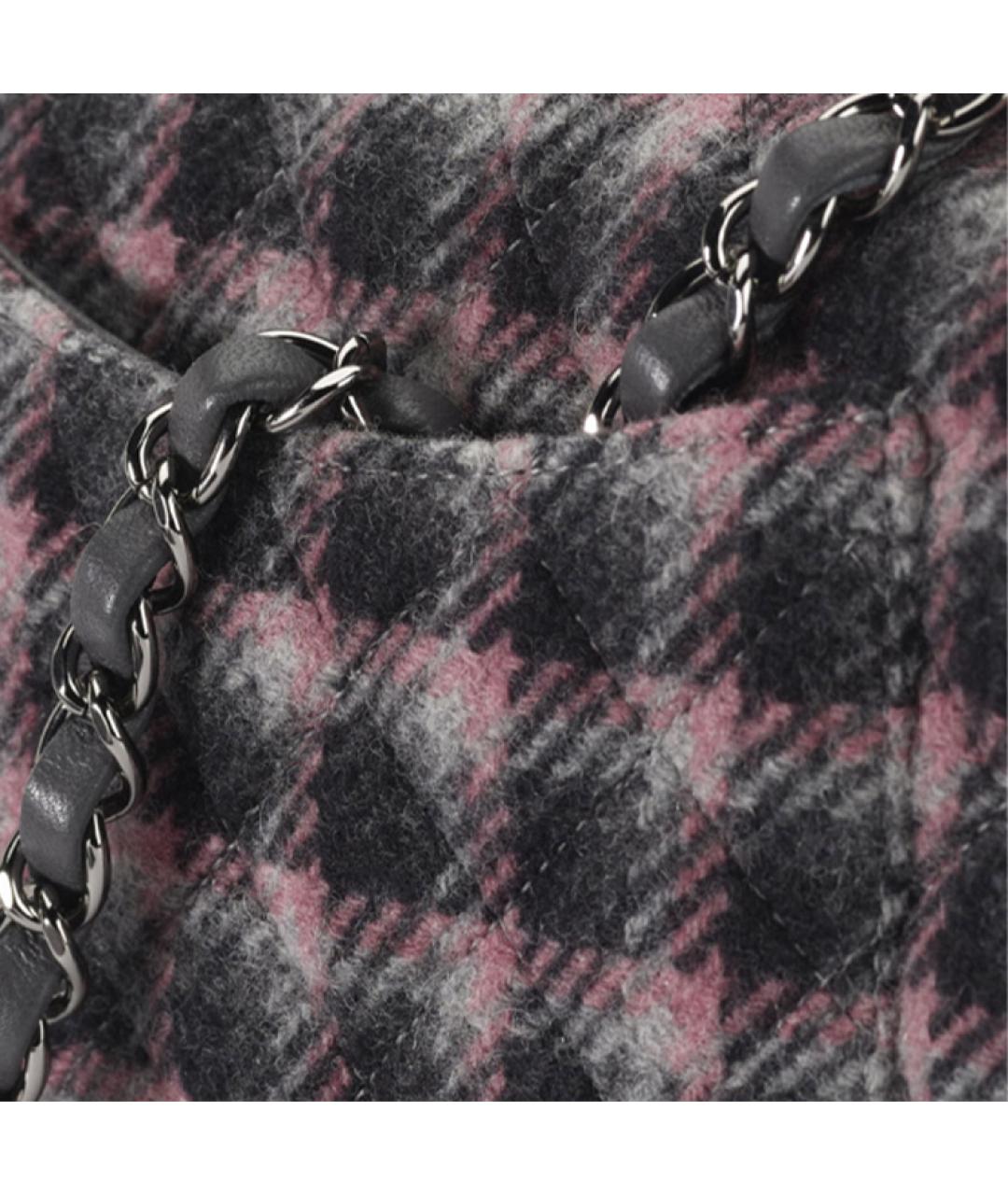 CHANEL Серая шерстяная сумка через плечо, фото 3