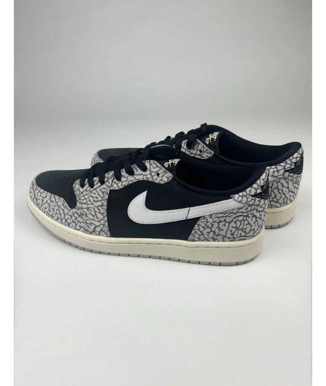 NIKE Антрацитовые кожаные низкие кроссовки / кеды, фото 6