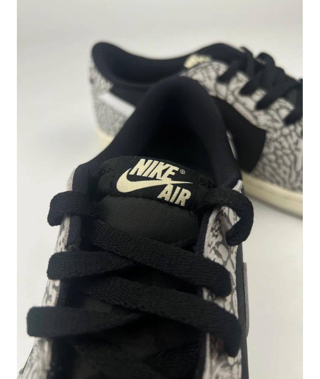 NIKE Антрацитовые кожаные низкие кроссовки / кеды, фото 5