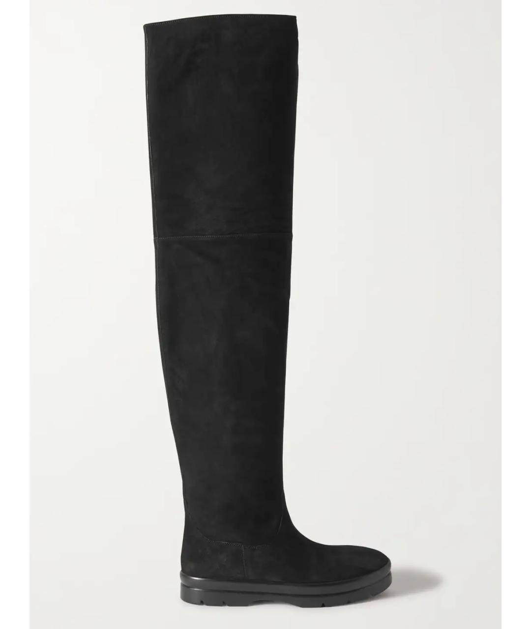 THE ROW Черные замшевые ботфорты, фото 5