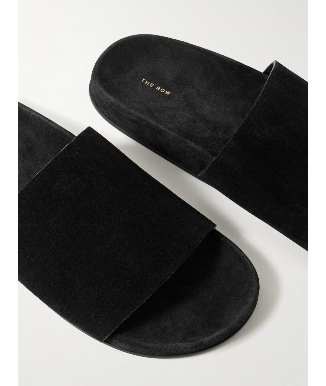 THE ROW Черные замшевые шлепанцы, фото 4